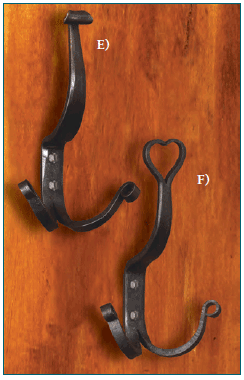 Large Traditional Cast-Iron Hat & Coat Hook in Antique Iron